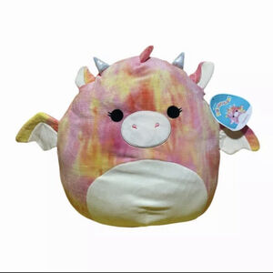 NWT New Squishmallows 16" Plush Celestina the Dragon• Textured Pink• KellyToys